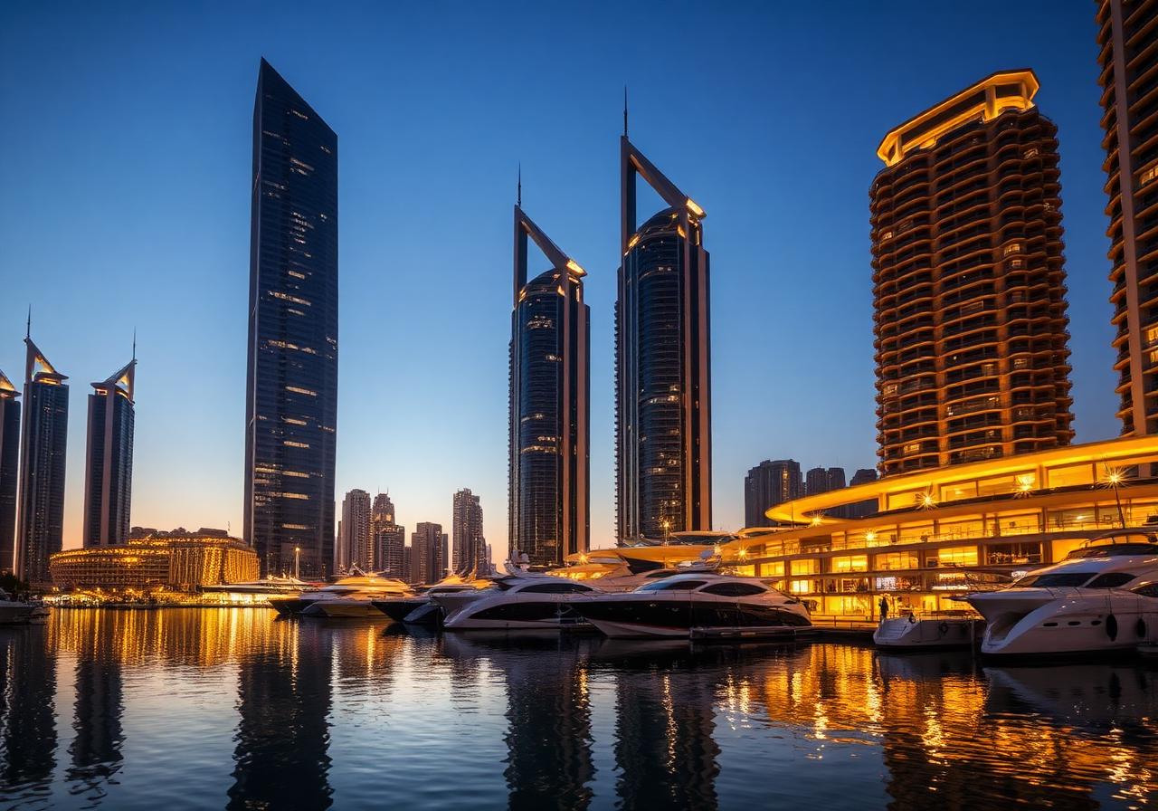 Dubai Marina at dusk